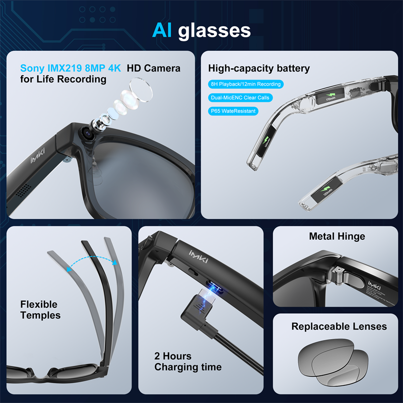 IMIKI Ai Smart Glasses 4K 800W - Smart Glasses Lens recensione e prezzo
