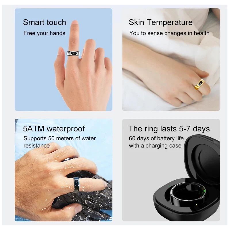 Smart Ring with Charging Case  - Temperature Ring Skin recensione e prezzo