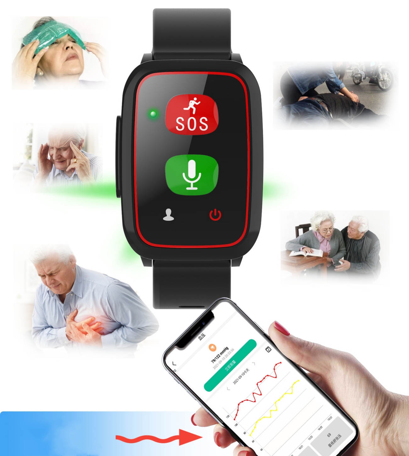 Elderly Watch For Seniors GPS  - Fall Detection Watch recensione e prezzo