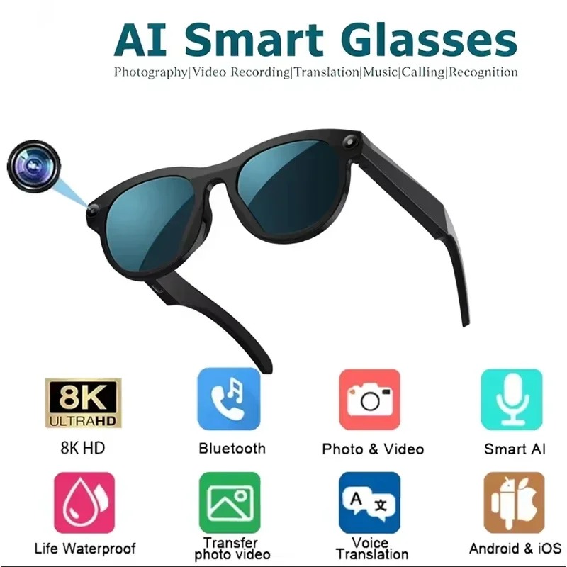 8KHD Smart AI Glasses Color Ch - Smart Glasses Lens recensione e prezzo