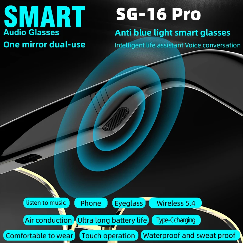 Lenovo New SG-16 Pro Smart Aud - Smart Glasses Lens recensione e prezzo