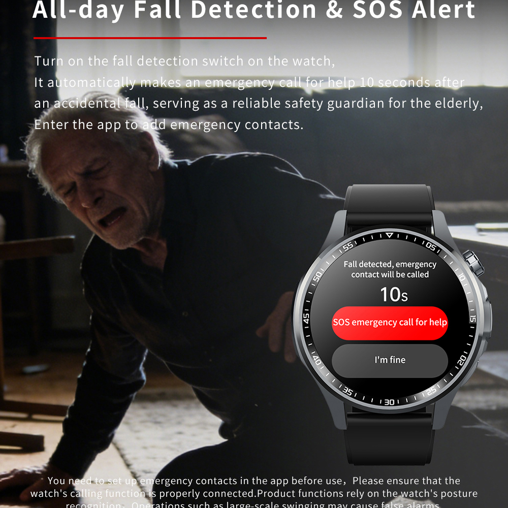 SOS Alert Heart Rate Fitness S - Fall Detection Watch recensione e prezzo