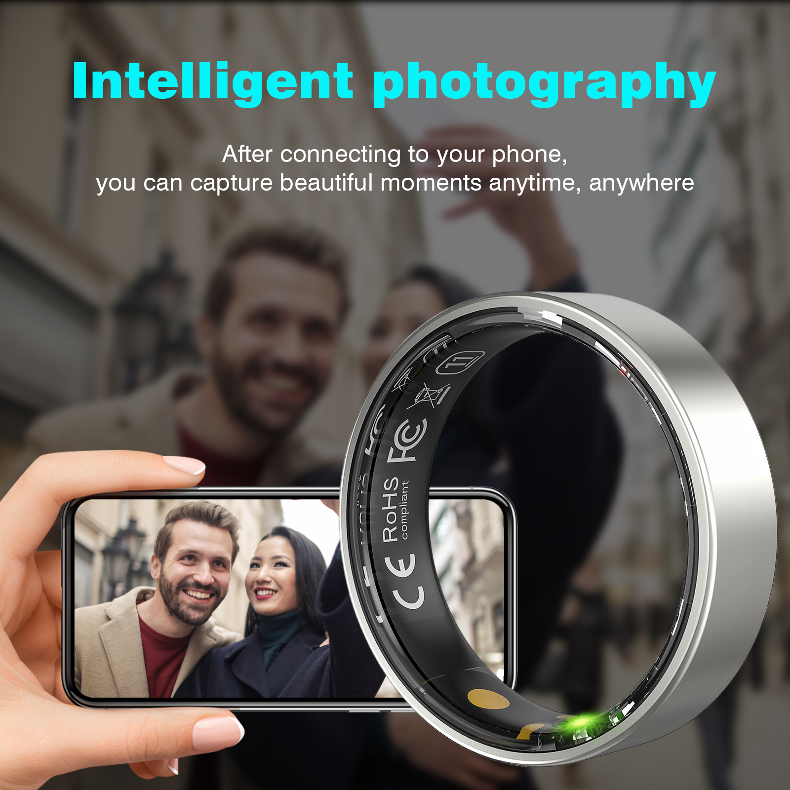 Smart Ring Men Women with Char - Temperature Ring Skin recensione e prezzo